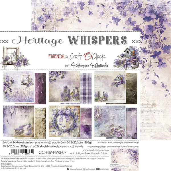 Craft O'Clock Heritage Whispers 8"x8" Paper Set