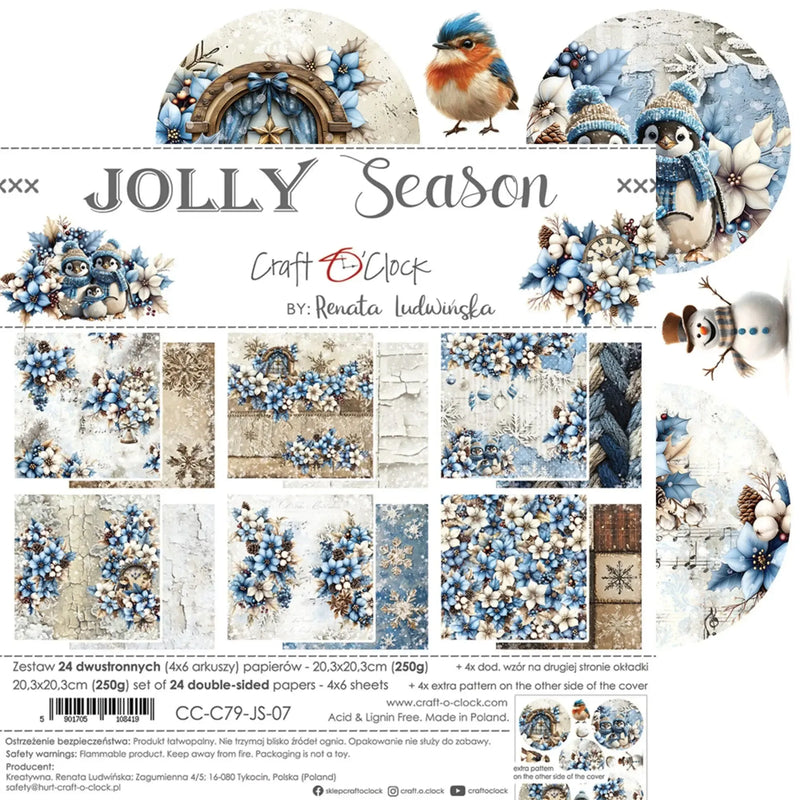 Craft O'Clock Jolly Season 8"x8" Paper Set