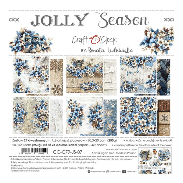 Craft O'Clock Jolly Season 8"x8" Paper Set