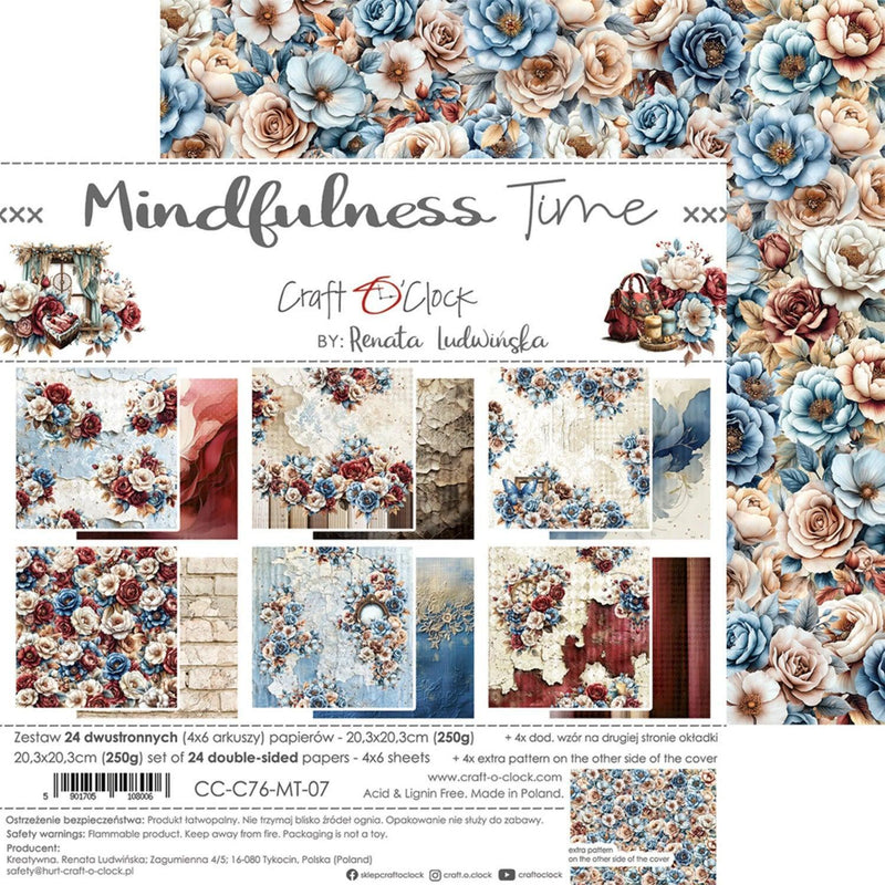 Craft O'Clock Mindfulness Time 8"x8" Medium Papers Set