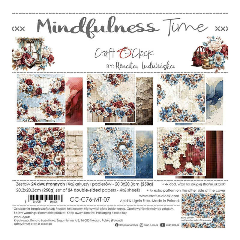 Craft O'Clock Mindfulness Time 8"x8" Paper Set
