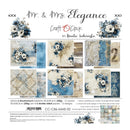 A flat lay of a scrapbook paper pack titled 'Mr. & Mrs.