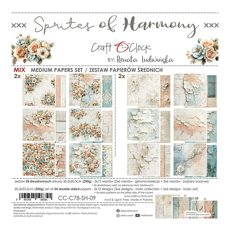 Craft O'Clock Sprites of Harmony 8"x8" Medium Papers Set