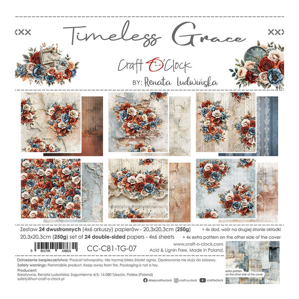 Craft O'Clock Timeless Grace 8"×8" Paper Set