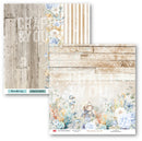 Two decorative paper or craft sheet designs shown on a white background. The left sheet has a rustic light wood plank pattern with floral accents and the text 'CRAFT & YOU'.