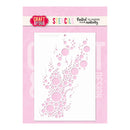 Craft & You Design stencils sheet featuring a pink and white bubble pattern, presented in its retail packaging with a pink border and the brand logo at the top.