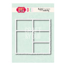 Craft & Your Name Dies product packaging featuring a white scalloped die set with six rectangular and square cutout sections on a pale mint green background.