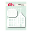 Craft & You Dies stamp set featuring two white embossed architectural die-cut stamps of building facades, presented on a pale mint green backing card with the 'Craft & You Dies' logo at the top.