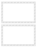 Two empty white rectangular label or photo frames with light gray dashed borders, arranged vertically on a white background.