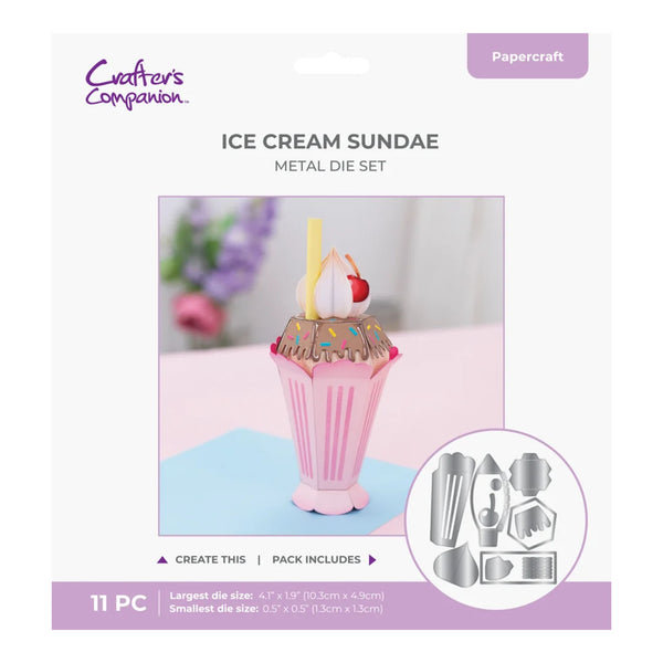 Crafter's Companion 3D Metal Die Set - Ice Cream Sundae