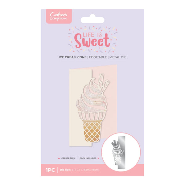 Crafter's Companion Life is Sweet Metal Die Edge'able - Ice Cream Cone