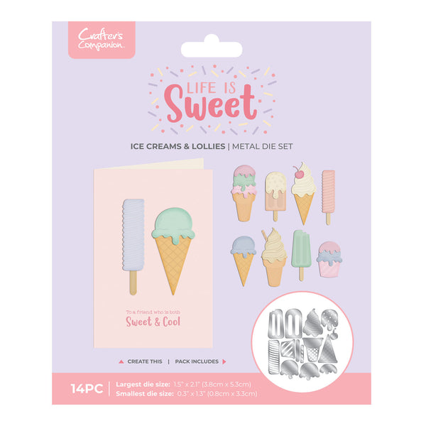 Crafter's Companion Life is Sweet Metal Die Set - Ice Creams & Lollies