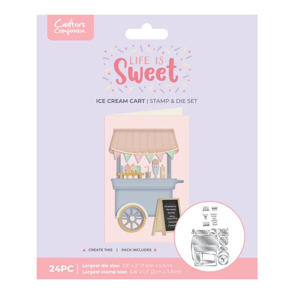 Crafter's Companion Life is Sweet Stamp & Die Set - Ice Cream Cart