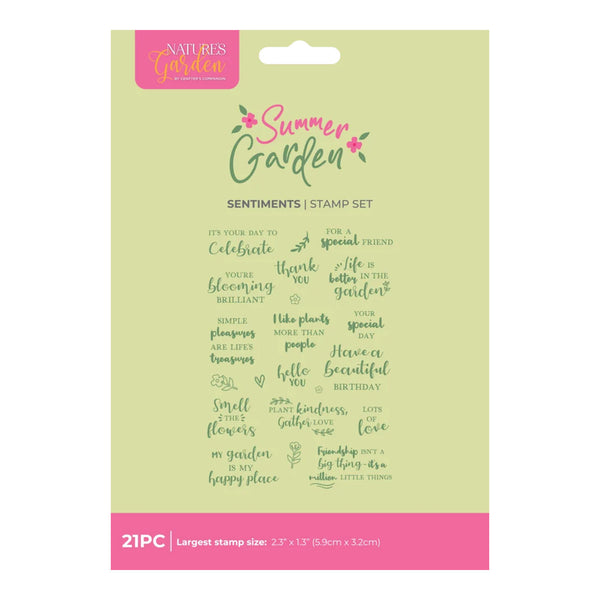 Crafter's Companion Summer Garden Photopolymer Stamp Set - Sentiments