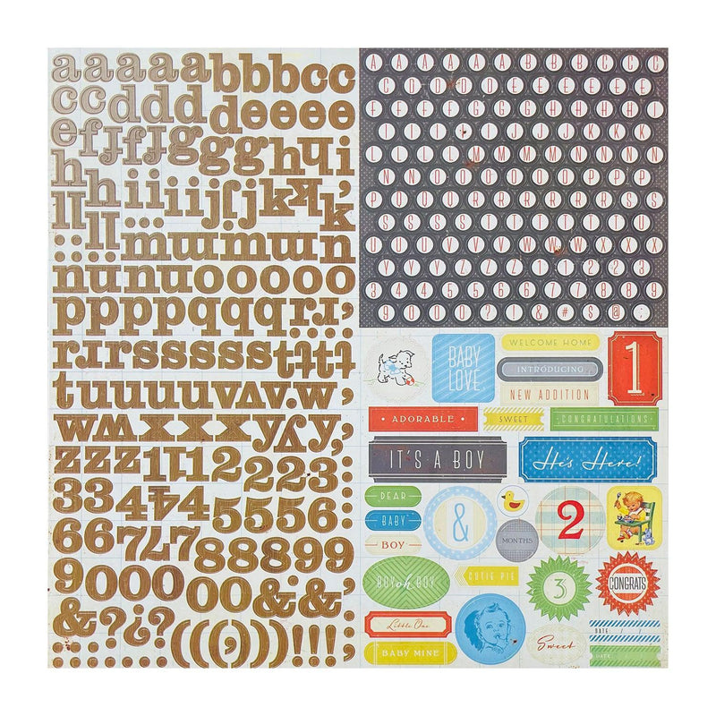 Crate Paper 12"x 12" Sticker Sheet - Little Boy Blue
