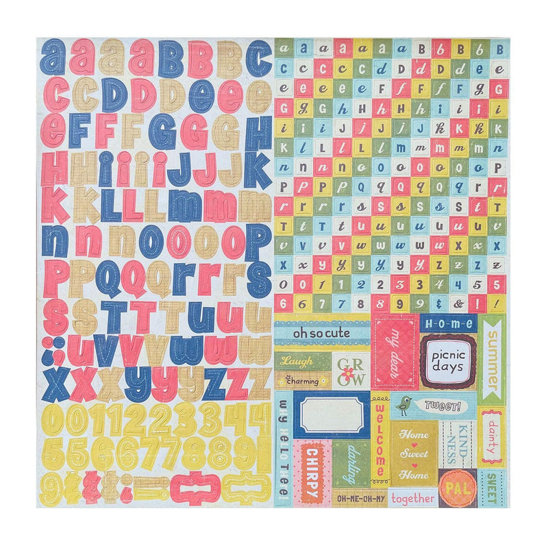 Crate Paper 12"x 12" Sticker Sheet - Neighbourhood Collection - Alpha labels