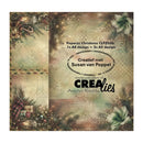 A square product cover for a scrapbooking paper pack titled 'Paperzz Christmas' by Susan van Poppel, showing a vintage holiday collage with pine branches, ornaments, gifts, and warm glowing lights on a textured beige background.