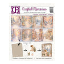 Crafted Memories Storybook Backgrounds Super Cottage 120 GSM paper sheet featuring 16 winter cottage scenes, shown with sample cut-out pieces and a backing card on a white background.