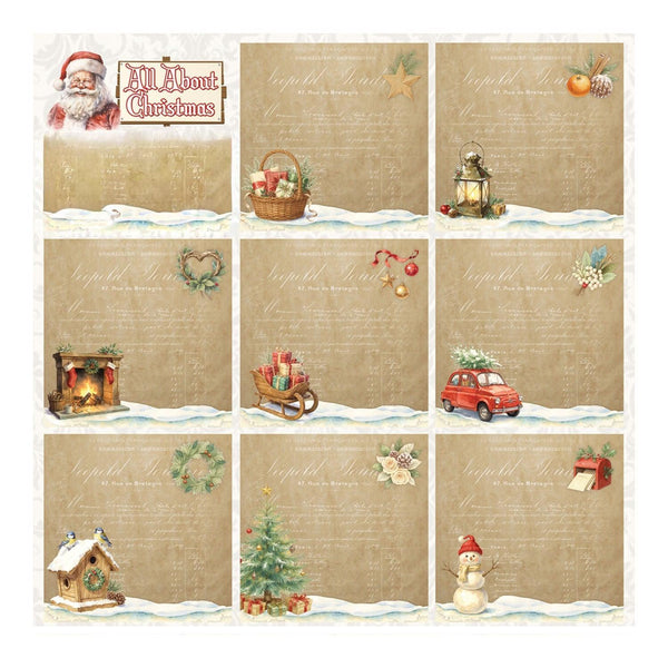 Creatief Art All About Christmas 8"x8" Paper Pack - Vintage Perkament