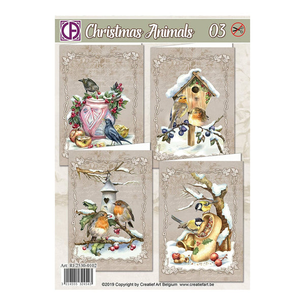 Creatief Art Christmas Animals 03 Card Kit