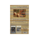 Magic Scraps Clear Composition instruction book cover, featuring a beige and brown striped design with several small sample quilts and descriptive text.