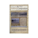Cover of the 'Natural Composition' craft book by Magic Scapes, featuring a rustic wood-grain background with product photos, descriptions, and contact details.