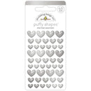 Doodlebug Puffy Stickers Silver Heart, Hello Again*