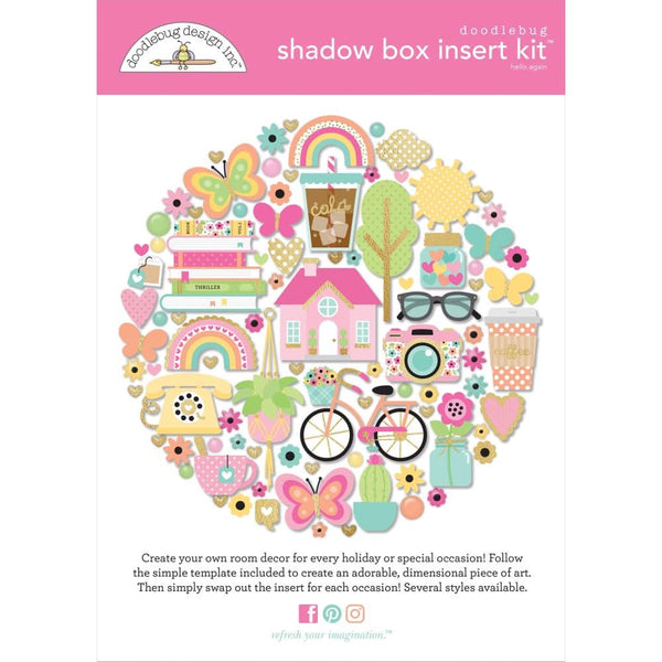 Doodlebug Design Shadow Box Insert Kit Hello Again*
