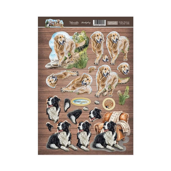 Hunkydory Golden Retriever & Border Collie Decoupage Topper Sheet*