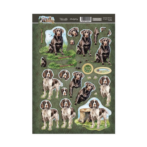 Hunkydory Labrador Retriever & English Springer Spaniel Decoupage Topper Sheet*
