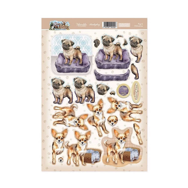 Hunkydory Pug & Chihuahua Decoupage Topper Sheet*
