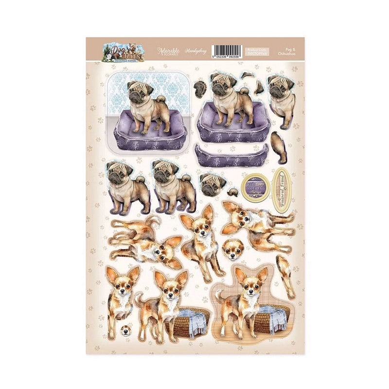 Hunkydory Pug & Chihuahua Decoupage Topper Sheet*