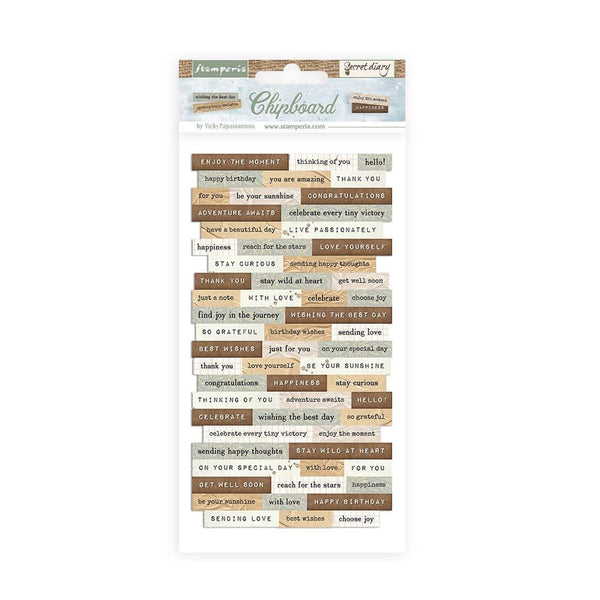 Stamperia Adhesive Chipboard 6"x 12" - Create Happiness Secret Diary