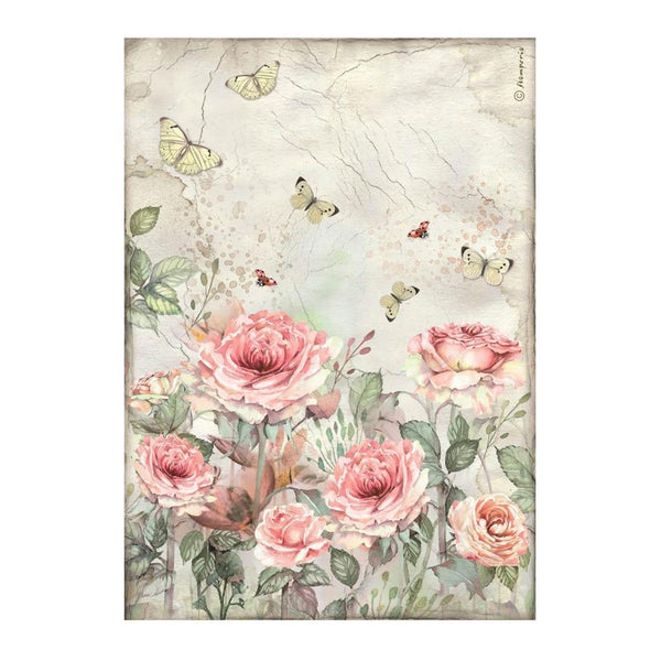 Stamperia Rice Paper A4 6/Pkg - House of Roses