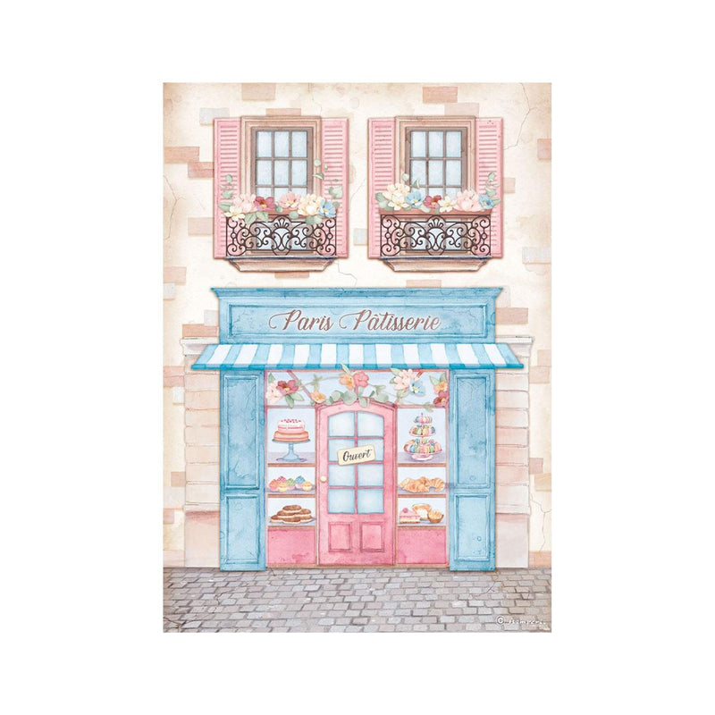 Stamperia Rice Paper Sheet A4 -  Oh La La - Patisserie*