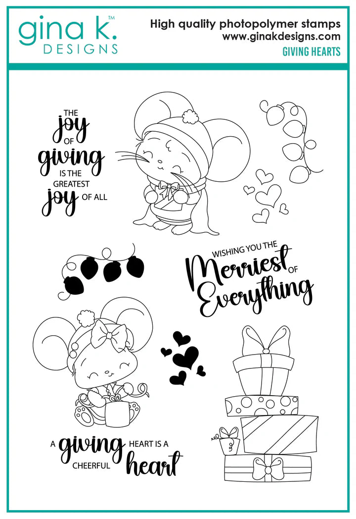 Gina K Designs Stamp & Die Set - Giving Hearts*