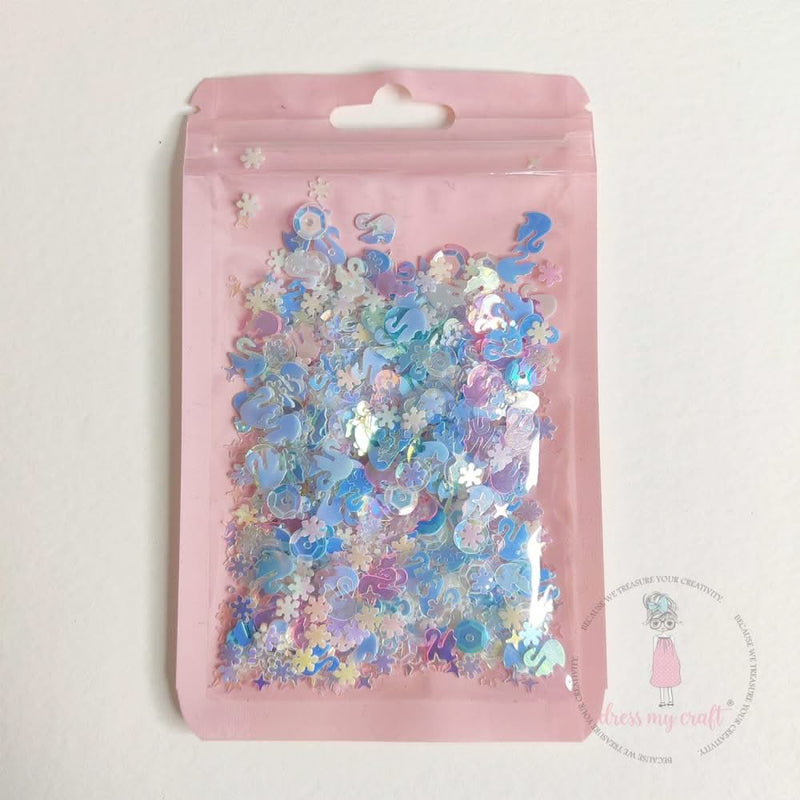 Dress My Craft Sequins 8gms Shining Swan Blue Mix