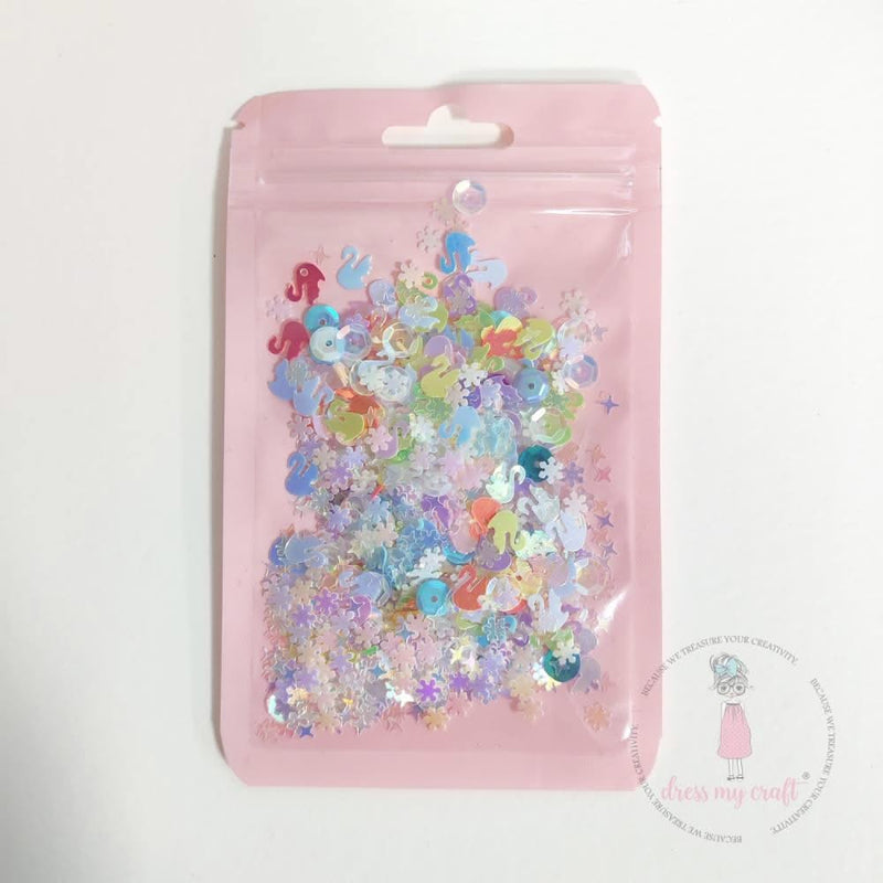 Dress My Craft Sequins 8gms Shining Swan Multicolor Mix