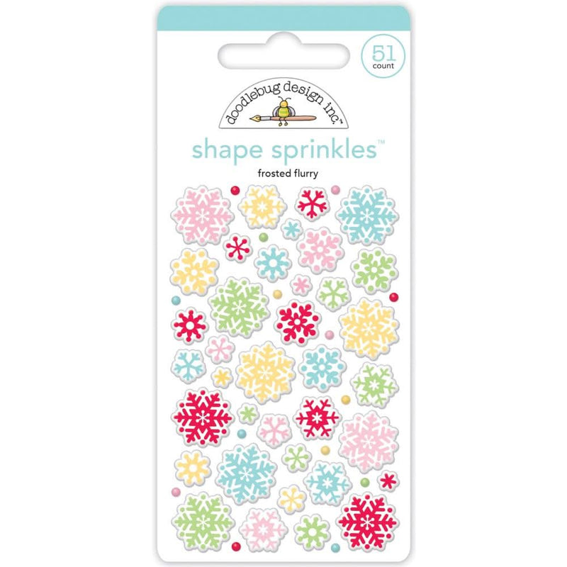 Doodlebug Sprinkles Adhesive Enamel Shapes Frosted Flurry*