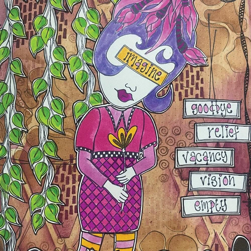 Dyan Reaveley's Dylusions Cling Stamp Collections 8.5"X7" - Thoughts In My Head*