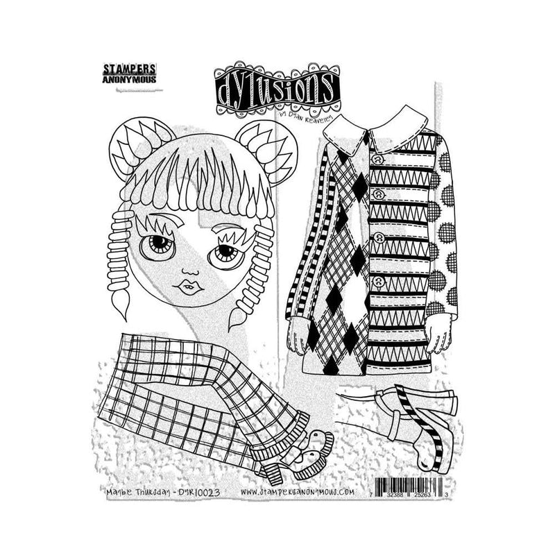 Dyan Reaveley's Dylusions Cling Stamp Collections 8.5"X7" Maybe Thursday