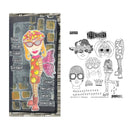 Dyan Reaveley's Dylusions Cling Stamp Collections 8.5"x 7" - Dinky Dolls Set