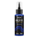 A bottle of Americana BLOOM Texture Paint in the color 'Prussian Depths', featuring a black label with blue and gold text and a blue paint texture graphic at the bottom, on a white background.