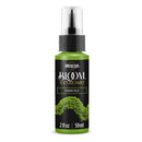 A bottle of Americana BLOOM Textured Paint in the shade Verdant Pulse Green, featuring a black label with gold lettering and a textured paint sample graphic, on a white background.