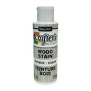 A 4 oz bottle of DecoArt Crafter's Acrylic Wood Stain in Whitewash/Blanchir.