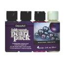 A set of four DecoArt iridescent pearl acrylic paint bottles in a 2 fl. oz.
