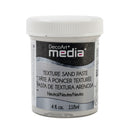 A jar of DecoArt Media Texture Sand Paste in 'Neutral' on a plain white background.