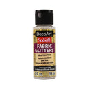 A bottle of DecoArt SoSoft Fabric Glitters in the colour Champagne Gold, 2 fl. oz.