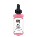 Pink bottle of glossy acrylic medium with a dropper on a white background