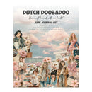 Dutch Doobadoo Junk Journal Set cover featuring a whimsical collage of girls, flowers, butterflies, and pastel clouds under a blue sky, with the text 'DUTCH DOOBADOO The craft brand with no limits! JUNK JOURNAL SET' at the top.